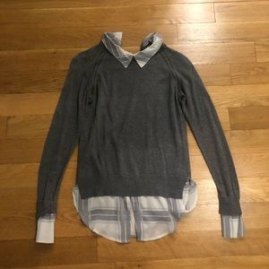 Gray sweater with collar detail